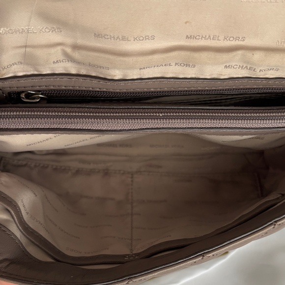 Michael Kors Quilted Chain-Strap Shoulder Bag in Taupe Brown - Picture 14 of 17